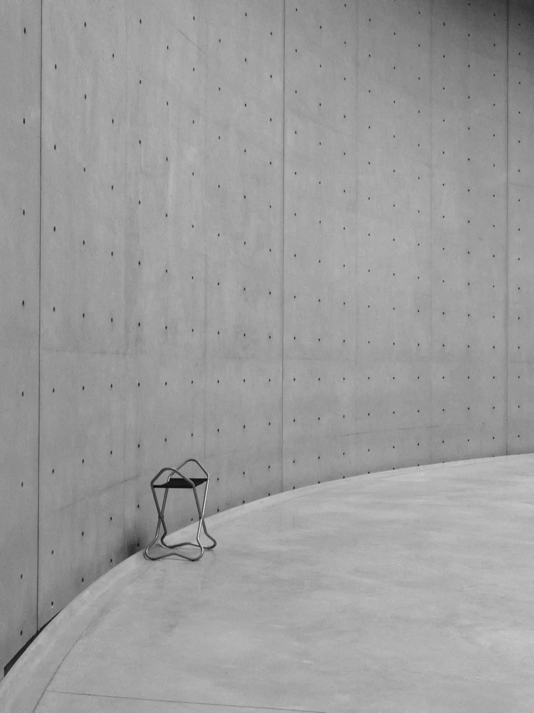 A chair inside the Clair-obscur exhibition at the Pinault Collection, Paris.