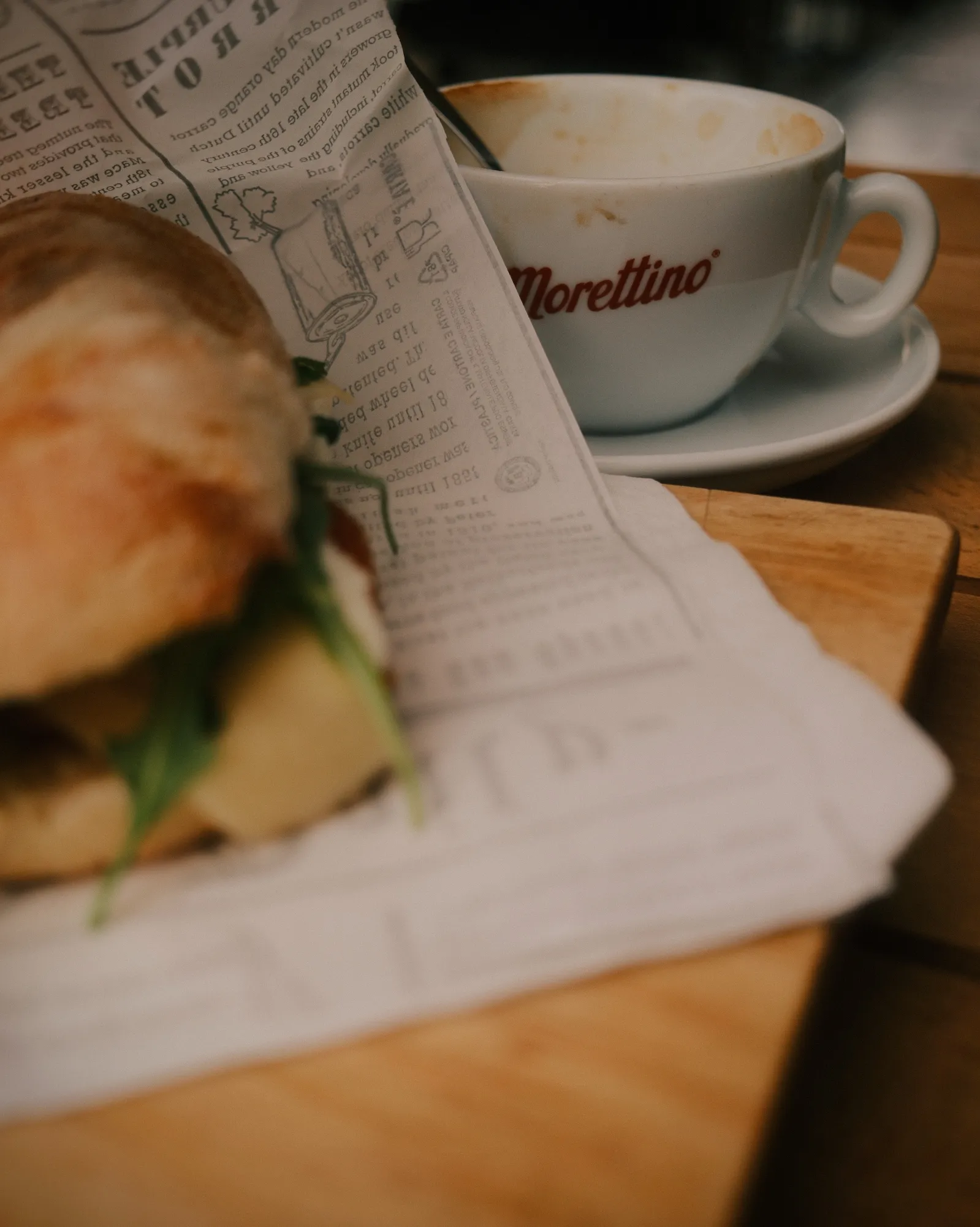 Cafe with panino in Palermo, Sicily