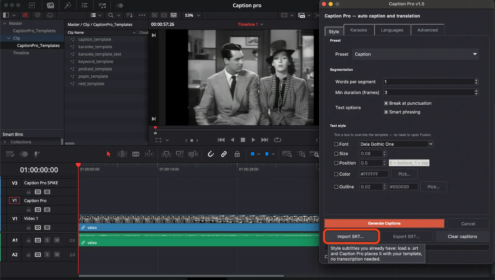How to Turn an Existing SRT Into Word-by-Word Captions in DaVinci Resolve