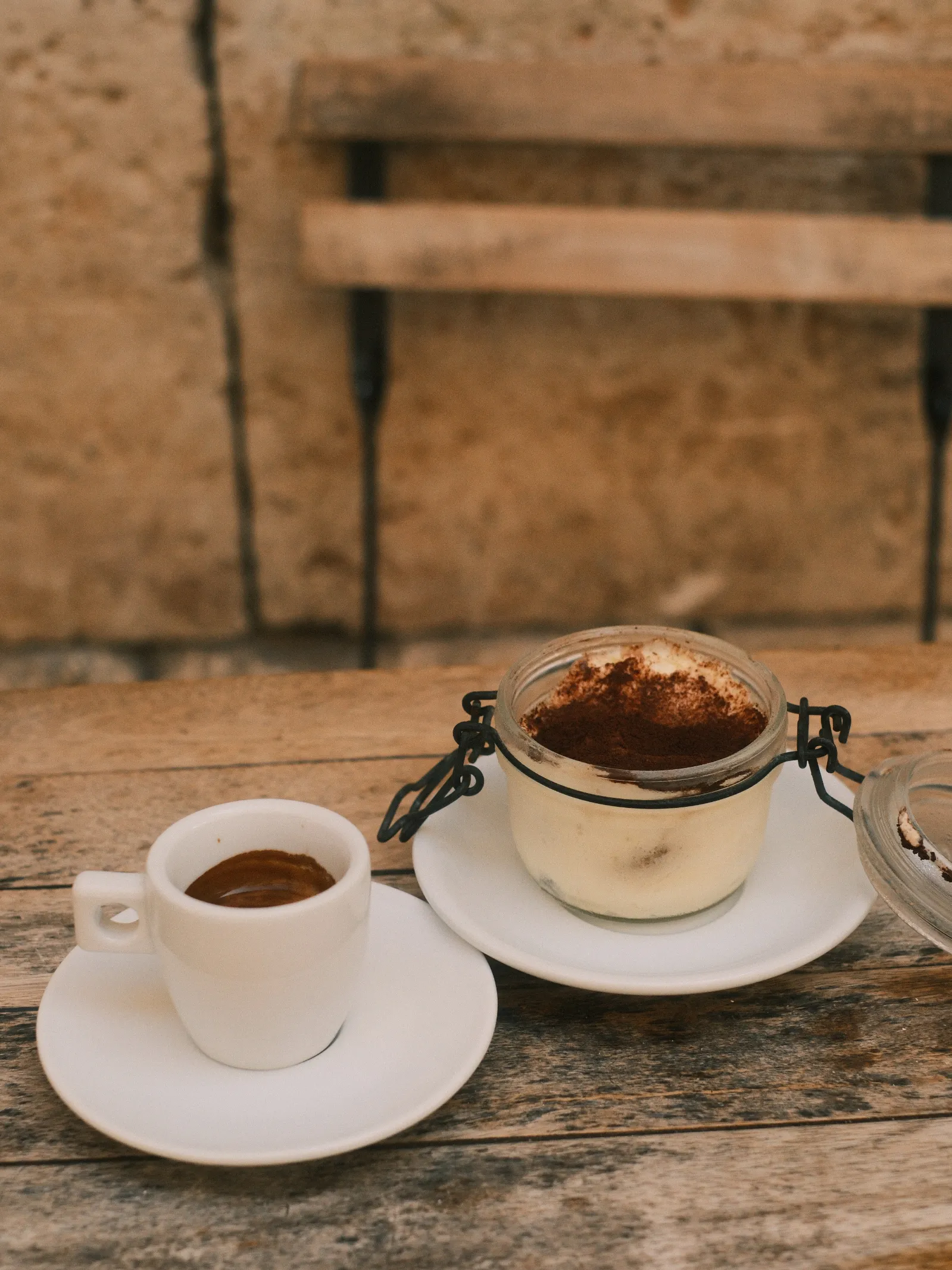 Coffee and tiramisu Coffee and tiramisu in Cala Piada, Ortigia, sicily