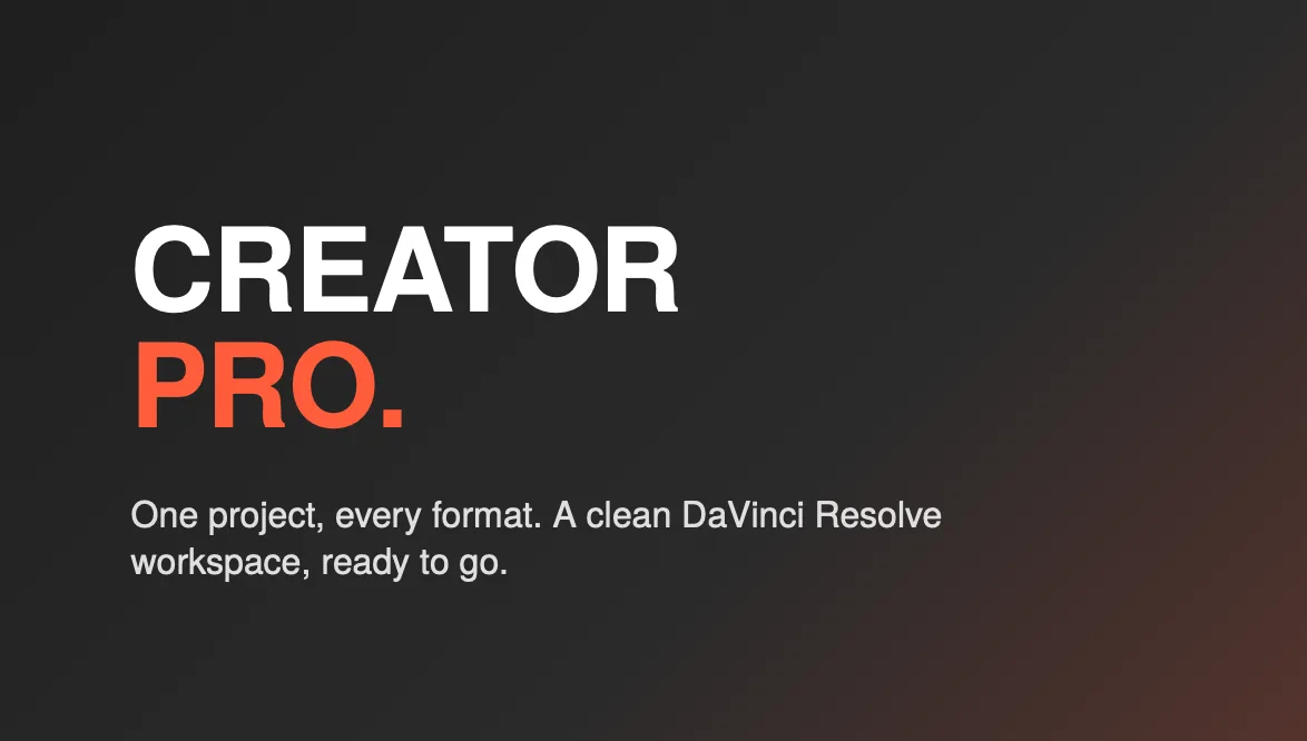 How to Install the Creator Pro Template in DaVinci Resolve